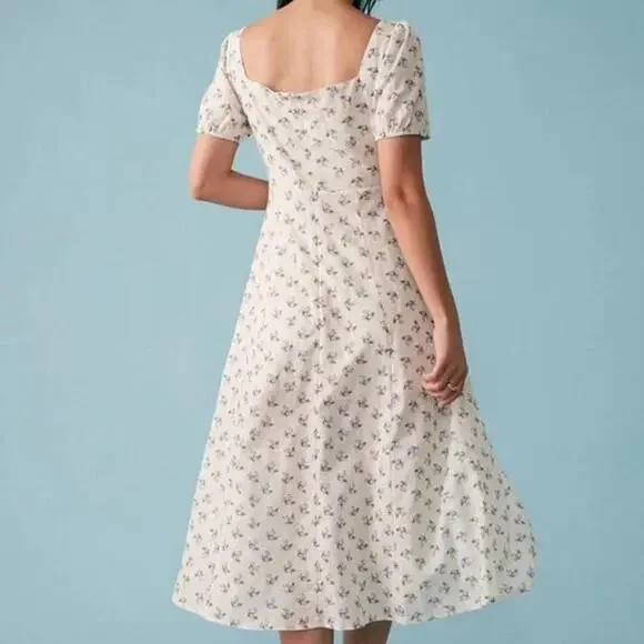 Rihoas Short Sleeve Floral Ruched Midi Dress in Size Small - Picture 5 of 8